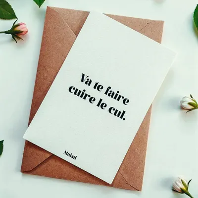 Carterie - Carte postale message - Va te faire cuire le cul – Format 10x15cm - MUISTI