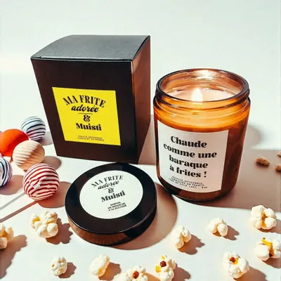 Cadeaux - Bougie Muisti & Ma Frite Adorée - Chaude comme une baraque à frites – 160g - MUISTI