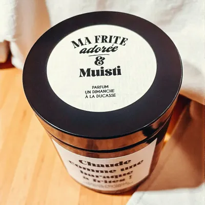 Cadeaux - Bougie Muisti & Ma Frite Adorée - Chaude comme une baraque à frites – 160g - MUISTI
