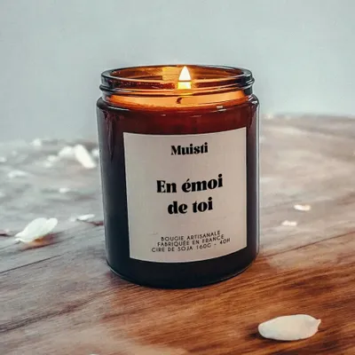 Cadeaux - Bougie Parfumée - En émoi de toi - Musc blanc – 160g - MUISTI