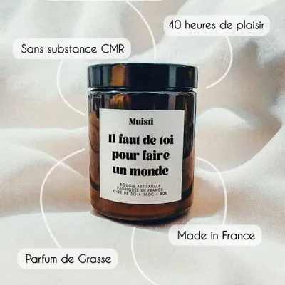 Gifts - Scented Candle - It Takes You to Make a World - White Musk - 160g - MUISTI