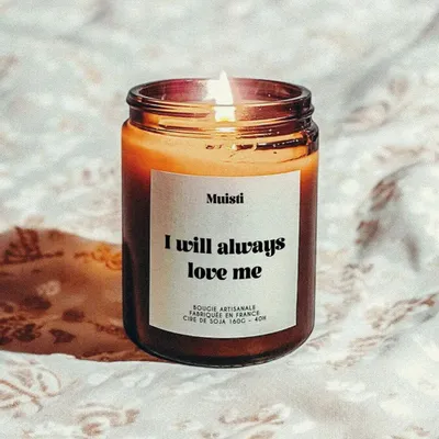 Gifts - Scented Candle - I will always love me - White Musk – 160g - MUISTI