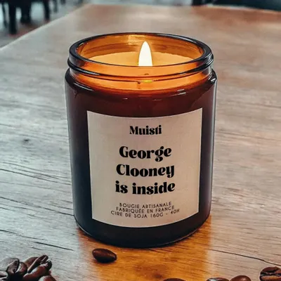 Cadeaux - Bougie Parfumée - George Clooney is inside - Musc blanc – 160g - MUISTI