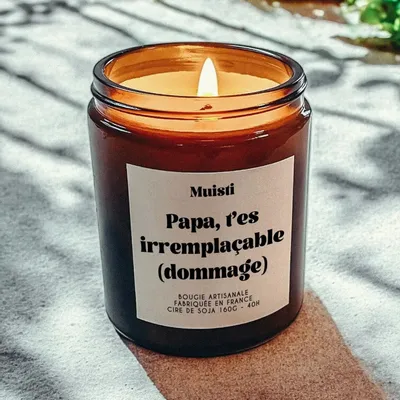 Gifts - Scented Candle - Dad, you're irreplaceable (too bad) - White Musk - 160g - MUISTI