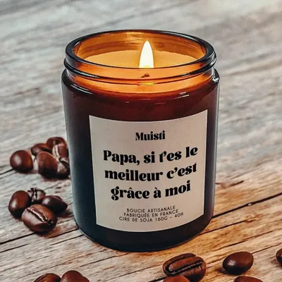 Gifts - Scented Candle - Dad, if you're the best, it's thanks to me - White Musk - 160g - MUISTI