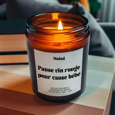 Gifts - Scented Candle - Red Wine Break for Baby - White Musk - 160g - MUISTI