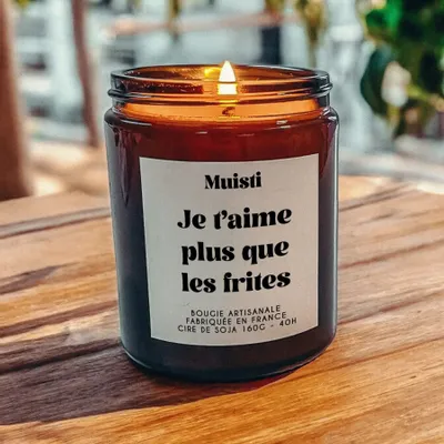 Gifts - Scented Candle - I love you more than fries - White Musk - 160g - MUISTI