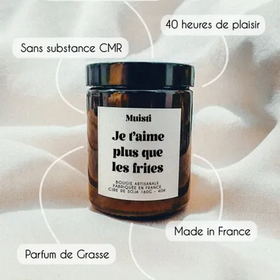 Gifts - Scented Candle - I love you more than fries - White Musk - 160g - MUISTI