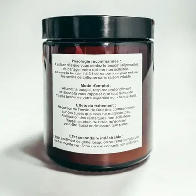 Cadeaux - Bougie Parfumée - La bougie qui rend moins con - Musc blanc – 160g - MUISTI