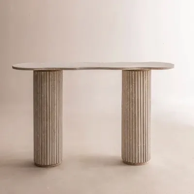 Consoles - Console Caldera en travertin naturel - DESIGN TRIP