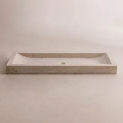 Accessoires à poser - Vasque de salle de bain en travertin naturel à poser - DESIGN TRIP