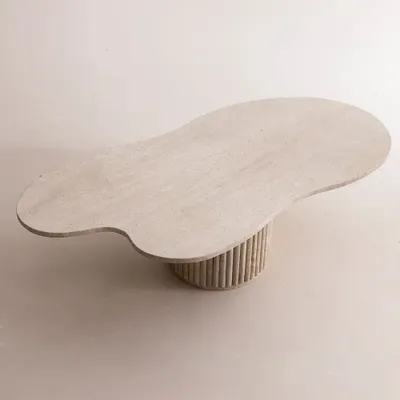 Tables basses - Table basse Kleos en travertin naturel - DESIGN TRIP
