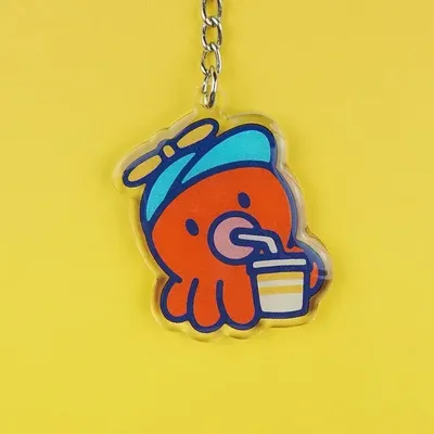 Design objects - "Lil' tako - drink” recycled acrylic keychain - YEAAAH! STUDIO