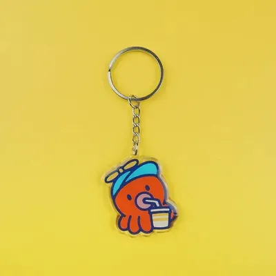 Design objects - "Lil' tako - drink” recycled acrylic keychain - YEAAAH! STUDIO