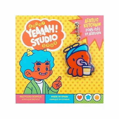 Design objects - "Lil' tako - drink” recycled acrylic keychain - YEAAAH! STUDIO