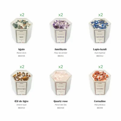Cadeaux - Pack 12 Bougies bijou pierres - SLOYA