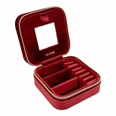 Bijoux - Boîte à bijoux velours rouge grenat - SLOYA