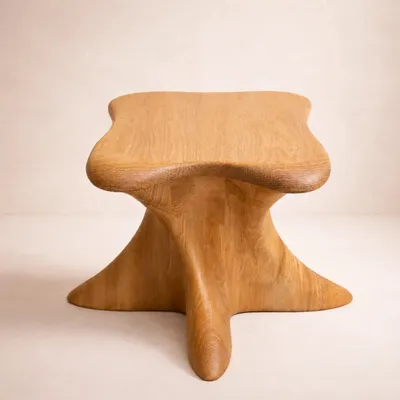 Stools - Harmonia | Sculpted Exclusive Stool | European Oak Wood - NEXART