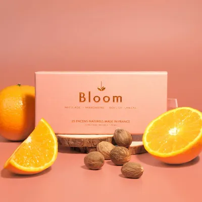 Parfums d'intérieur - Coffret de 25 encens Bubble Shell : Bois de Santal - Muscade - Mandarine - BLOOM FRANCE
