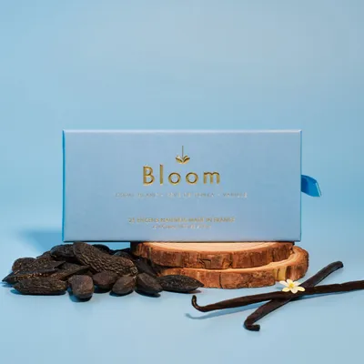 Parfums d'intérieur - Coffret de 25 encens Bluebird : Fève de Tonka - Copal Blanc - Vanille - BLOOM FRANCE