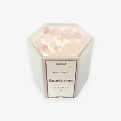 Gifts - Rose Quartz Jewelry Candle - Island Monoi Fragrance - SLOYA