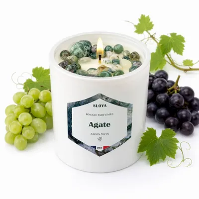 Bougies - Bougie pierres Agate - parfum Raisin Divin - SLOYA