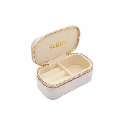 Jewelry - Mini Peach Pink Velvet Jewelry Box - SLOYA