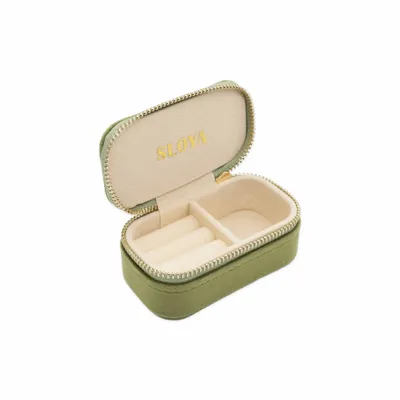 Jewelry - Mini Olive Green Velvet Jewelry Box - SLOYA