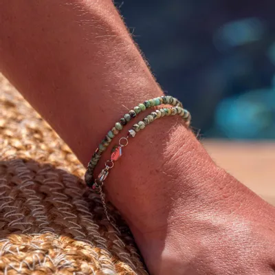 Bijoux - Bracelet Lumia en pierres Turquoise Africaine - SLOYA