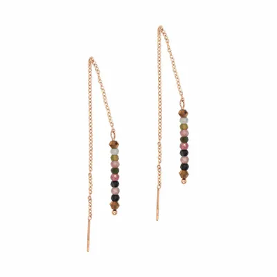 Cadeaux - Boucles d'oreilles pendantes Lumia en pierres Tourmaline - SLOYA