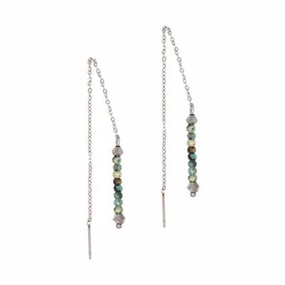 Cadeaux - Boucles d'oreilles pendantes Lumia en pierres Turquoise Africaine - SLOYA