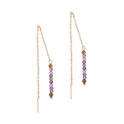 Cadeaux - Boucles d'oreilles pendantes Lumia en pierres Améthyste - SLOYA