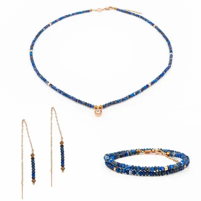 Cadeaux - Collier, bracelet et boucles d'oreilles Lumia en pierres Lapis-lazuli - SLOYA