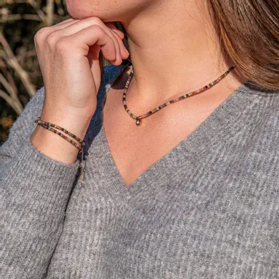 Cadeaux - Collier, bracelet et boucles d'oreilles Lumia en pierres Tourmaline - SLOYA