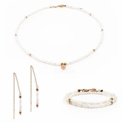 Cadeaux - Collier, bracelet et boucles d'oreilles Lumia en pierres de Lune - SLOYA