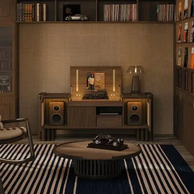 Buffets - Ronnie Vinyl Sideboard Handmade by Wood Tailors Club - WOOD TAILORS CLUB