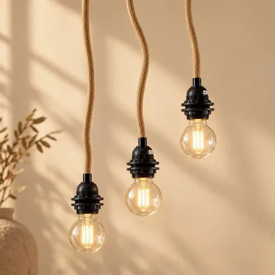 Plafonniers - Douille de Plafond - Naturel Noir - 3 Pièces - BAZAR BIZAR LIVING