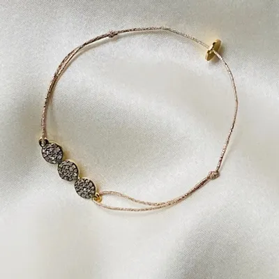 Bijoux - Bracelet pavage diamants noirs- Jasmine Trio - SOPHIE DESCHAMPS BIJOUX