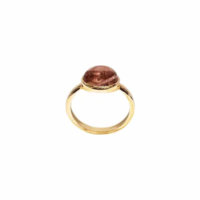 Bijoux - Bague cabochon tourmaline rose- Anaya - SOPHIE DESCHAMPS BIJOUX