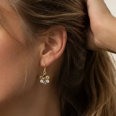Bijoux - Boucle d'oreille fleur tourmaline-Noblesse - SOPHIE DESCHAMPS BIJOUX