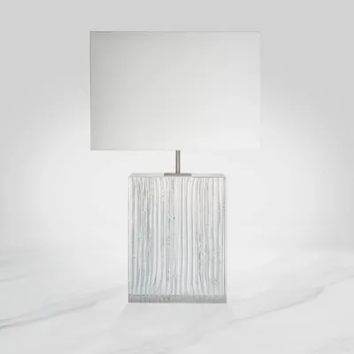 Table lamps - WHITE STRIES - Glass paste table lamp - MAISON GOFFIER