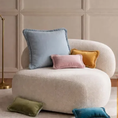 Cushions - The Gift Micro Cushion Velvet With Fringes - LO DECOR