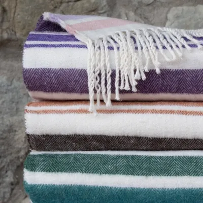 Fabrics - Super Soft Babele Stripe recycled-cotton throw - SOFIA TOSCANO