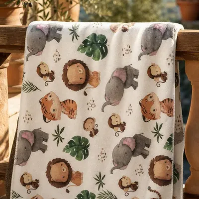 Fabrics - Babies â€“ Forest Animals blanket - SOFIA TOSCANO