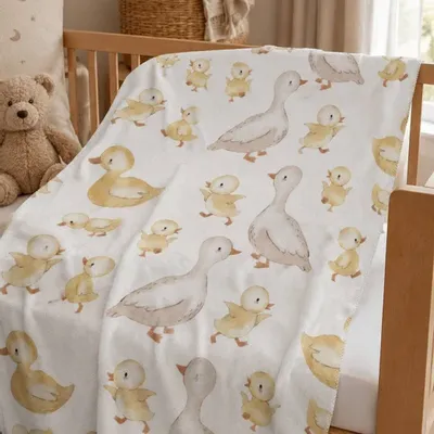 Fabrics - Babies â€“ Ducks pattern blanket - SOFIA TOSCANO