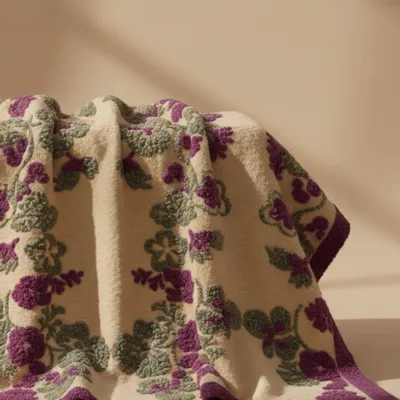 Fabrics - Floral boiled-wool blanket - SOFIA TOSCANO