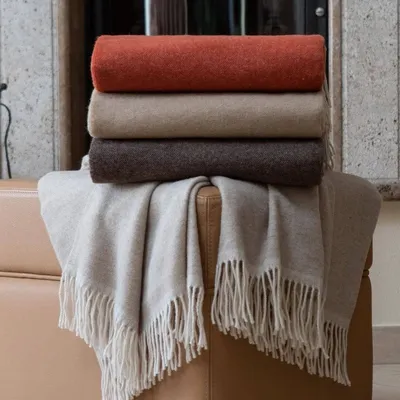 Fabrics - Fara double-face recycled wool throw - SOFIA TOSCANO