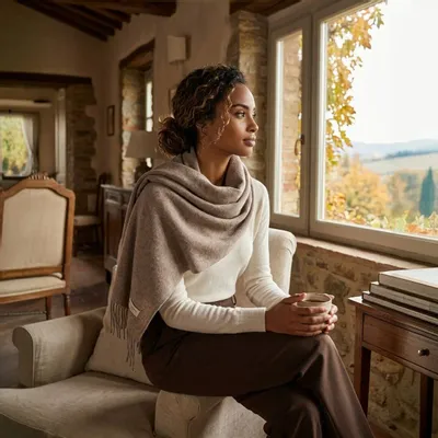 Fabrics - Oversized recycled wool and cashmere stole - SOFIA TOSCANO