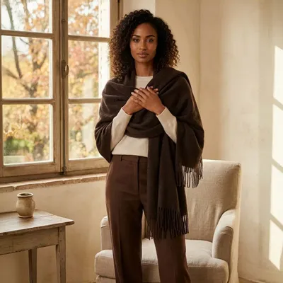 Fabrics - Oversized recycled wool and cashmere stole - SOFIA TOSCANO