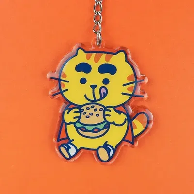 Decorative objects - Recycled acrylic “Brioche - burger” keychain - YEAAAH! STUDIO